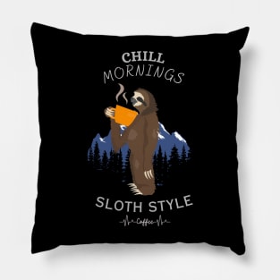 Chill morning sloth style Coffee Pillow