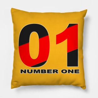 NUMBER-01-BLACK-AND-RED--COLOR Pillow