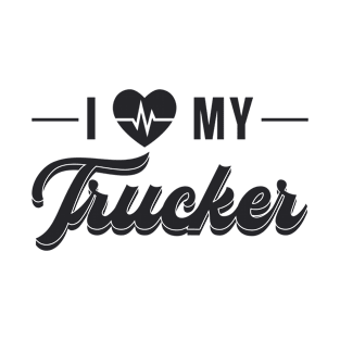 Trucker Wife I Love My Trucker Wife Vintage Funny T-Shirt