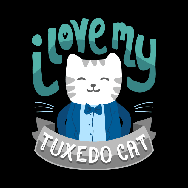 I Love My Tuxedo Cat -  Cat Lady Tshirt by friendlypets