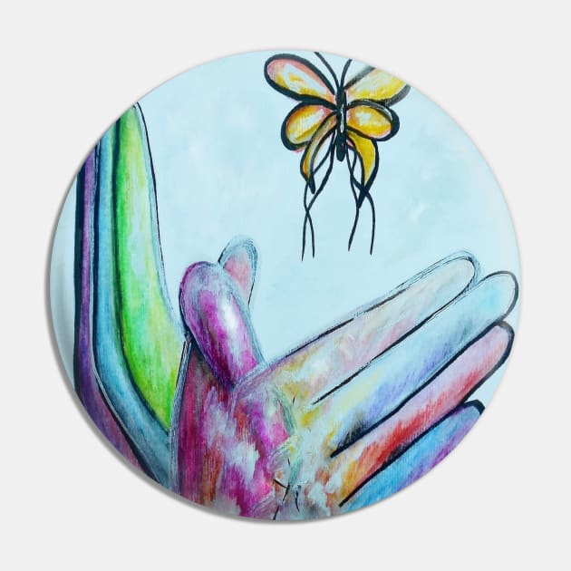 ASL Butterfly Pin by EloiseART