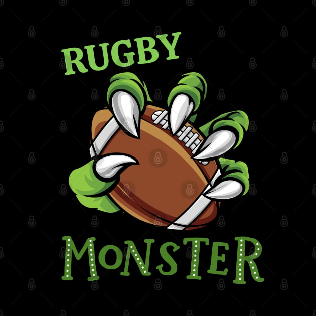 Rugby monster sport Gift for Rugby player love Rugby funny present for kids and adults by BoogieCreates