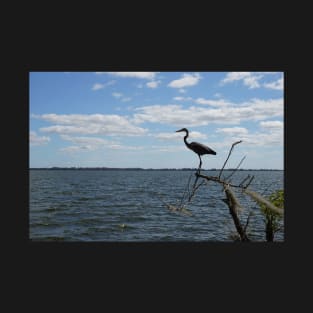 Great Blue Heron on Lake T-Shirt