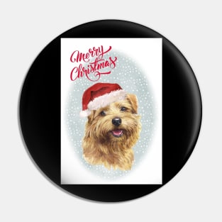 Norfolk Terrier Merry Christmas Santa Dog Pin