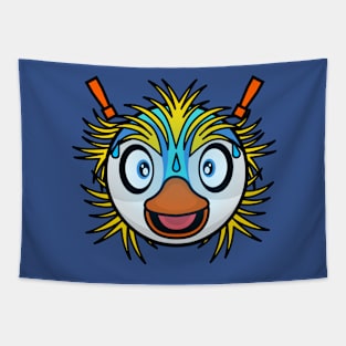 Shocked Super Penguin Tapestry