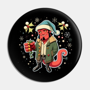 Christmas Super Hero Stylized Cartoon Character Pin