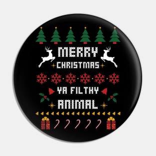 Merry Christmas Ya Filthy Animal Geek Ugly Christmas Sweater Pin