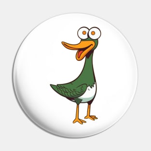 Silly Green Duck Art Pin