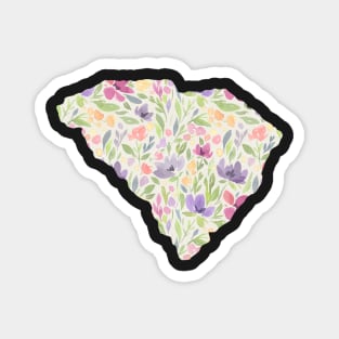 South Carolina Silhouette Florals Magnet