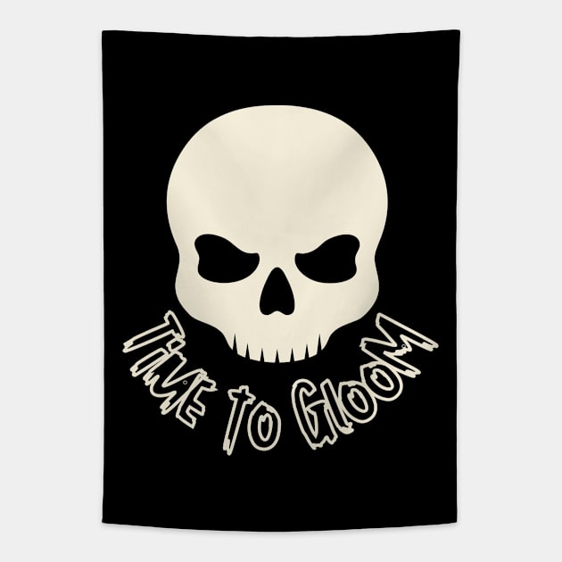 Time to Gloom with Skull Design Tapestry by Nutrignz