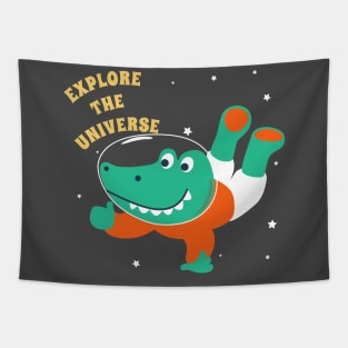 Cute dinosaur astronaut. Tapestry