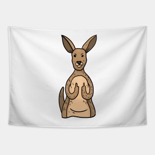 Grumpy Kangaroo Holding Middle finger funny gift Tapestry