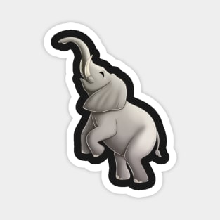 Cute elephant standing on the back legs. Magnet