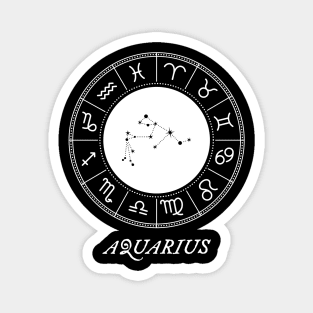 Aquarius Zodiac Sign Design With Constellation Magnet