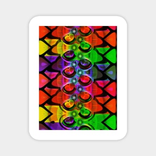 Brightly coloured abstract hearts Magnet