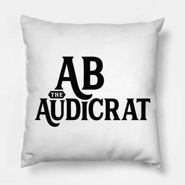 Ab Logo #1 (Black) Pillow by Ab The Audicrat Music