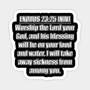 Bible Verse Exodus 23:25 Magnet