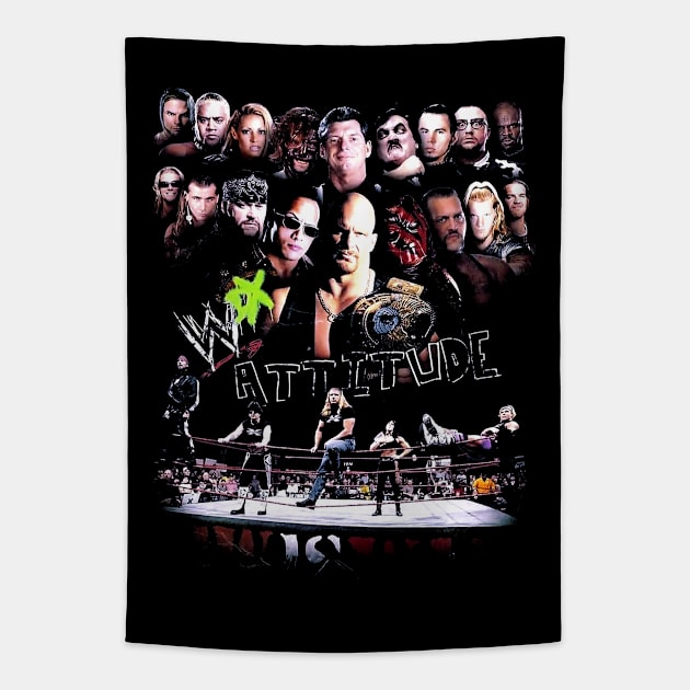 WWF Attitude Era Superstars Tapestry by RianSanto