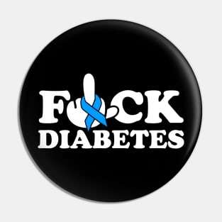 F*ck Diabetes Awareness Blue Ribbon Gift Pin