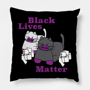 Black Lives Matter Corona Cats Pillow