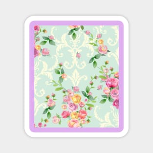 pink beautiful roses and patterns Magnet