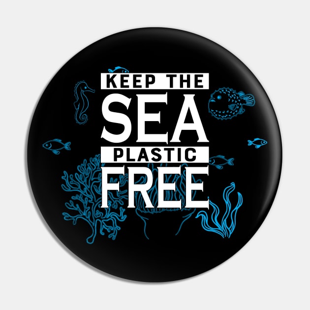 Earth Day - Keep the sea plastic free Pin by KC Happy Shop