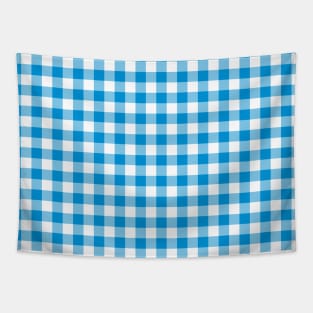 Blue Checkered Square Seamless Pattern Tapestry