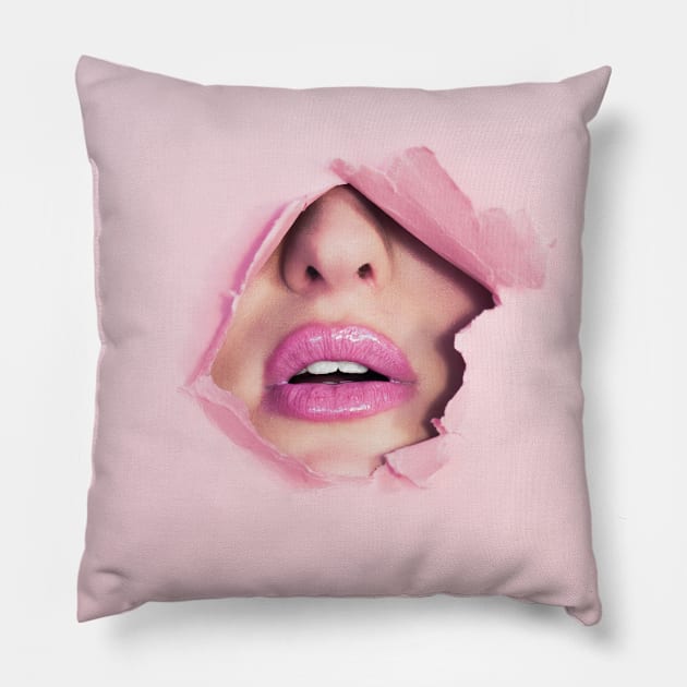 Sexy Lips Pillow by Golden Eagle Design Studio