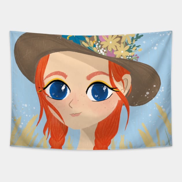 anne with an e jilooo version an semi orange red hair girl Tapestry by byjilooo