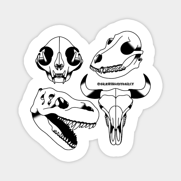 Animal Skull Pack Magnet by drawingsbydarcy