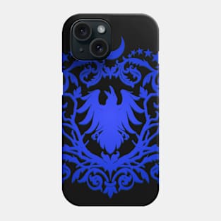 Blue Moon Raven Damask Phone Case