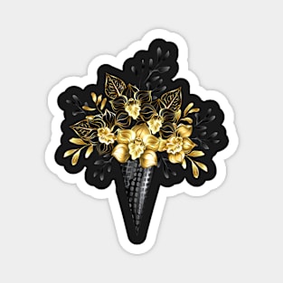 Waffle Cones with Black Orchids Magnet