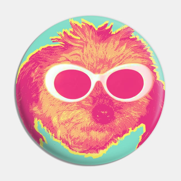 Grunge Poodle Pink Pin by chilangopride