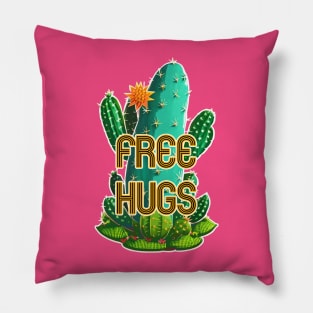 Free Hugs Cactus Pillow