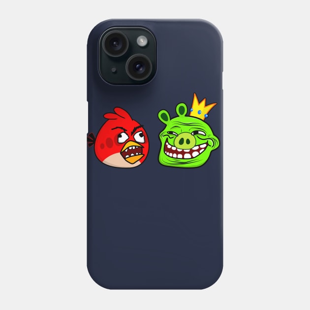Rage-Bird and Troll-Pig Phone Case by Olechka