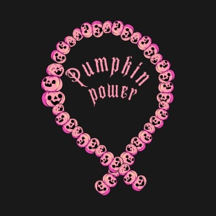 Pumpkin Power-Pink Ribbon Breast Cancer Halloween T-Shirt