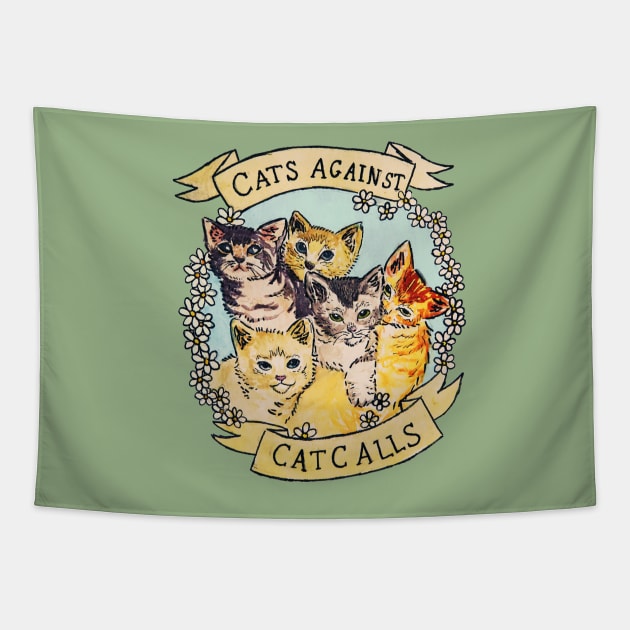 Cats Against Cat Calls Tapestry by Tamaghosti