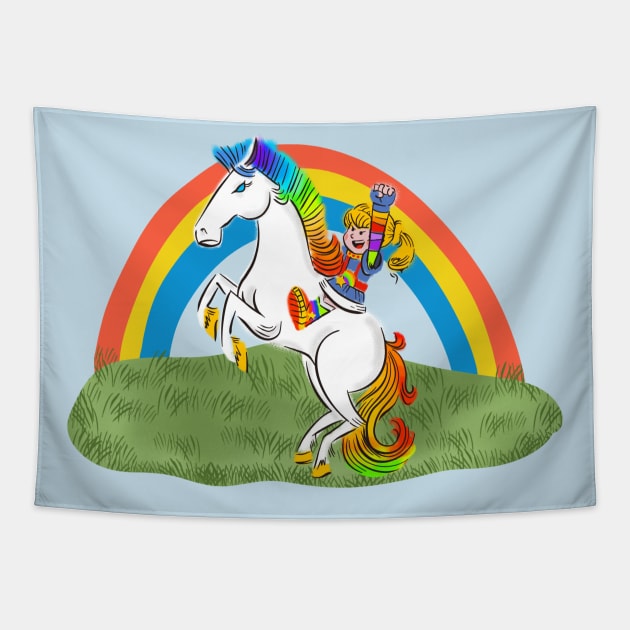 Vintage Rainbow Brite Pony Standing Tapestry by 80sCartoons.Club