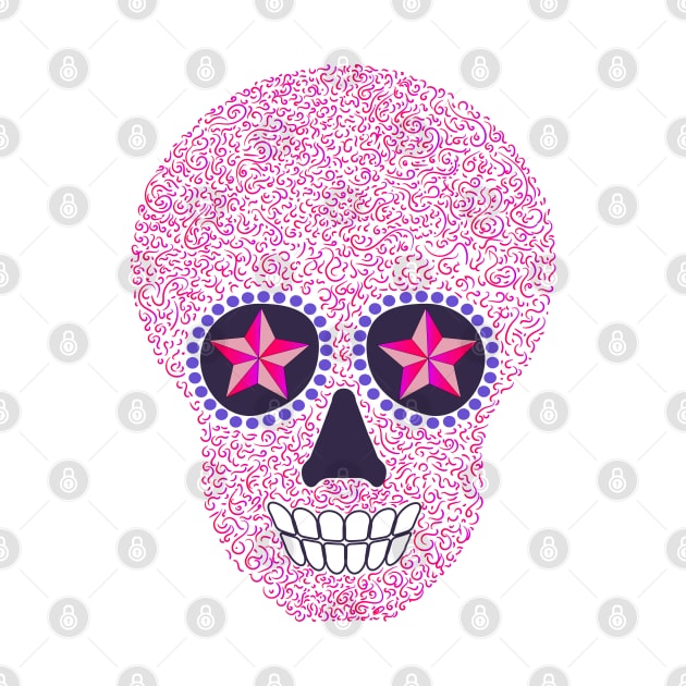 Day of the Dead Skull Pink by ArtistAnnieK