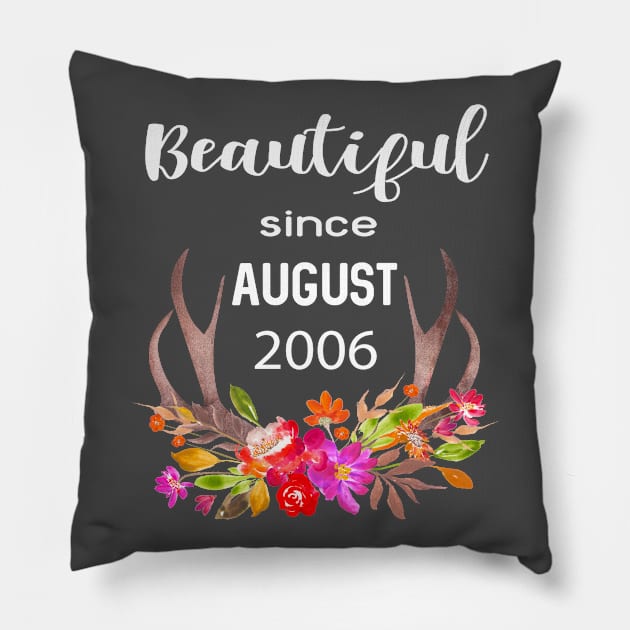 Deer Antler Elk Hunting Flower Horn Beautiful Since August 2006 Pillow by familycuteycom