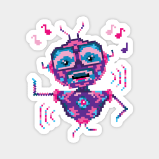 Dancing Robot Pixel Art Magnet