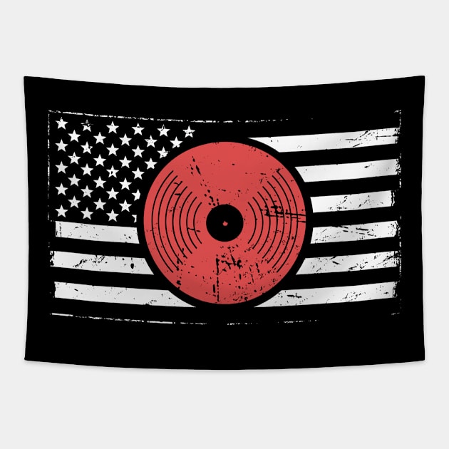 American Flag | Vinyl Record DJ Turntable Tapestry by MeatMan