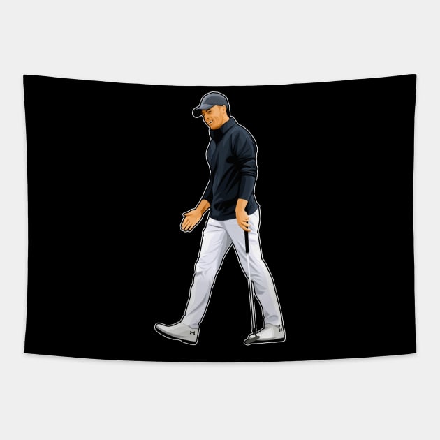 Jordan Spieth Walking Golf Tapestry by RunAndGow