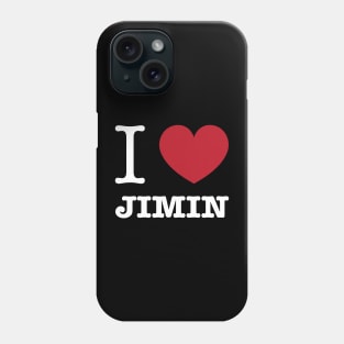 I love BTS Park Jimin typography white Morcaworks Phone Case