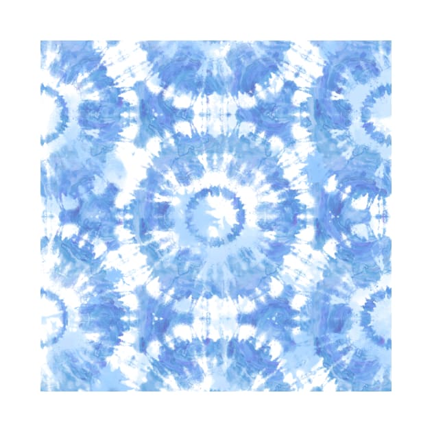 Blue and White Tie Dye Batik by LittleBean