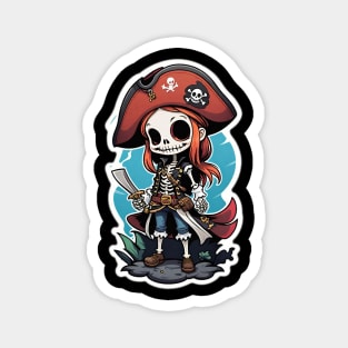 Pirate Skeleton Girl 2 Magnet