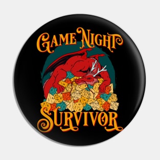 Funny Family Board Night Game Host Dragon Lover Pin