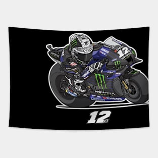 Maverick Vinales Cartoon Tapestry