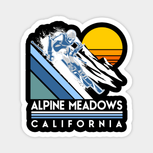 Alpine Meadows California Retro Ski Magnet