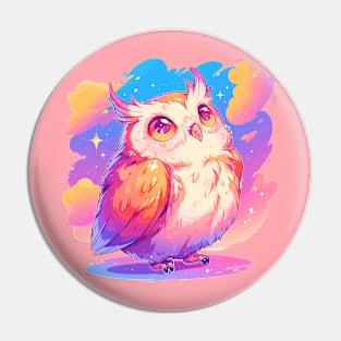 Cute owl with vivid colors Pin